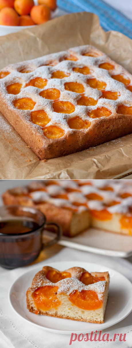 Бисквитный абрикосовый пирог - Пошаговый рецепт с фото | Выпечка | Вкусный блог - рецепты под настроение