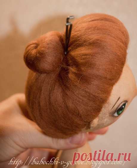 волосы для куклы методом сухого валяния шерсти