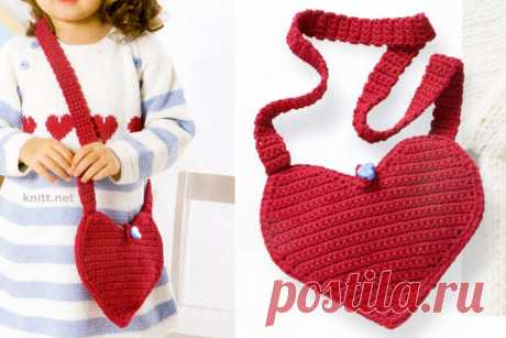 Детская сумка "Сердечко" крючком Детская сумка "Сердечко" крючком. Чудесная сумочка понравится маленькой моднице своей вместительность и дизайном.