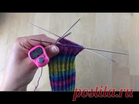 Как связать носки  Вяжем манжет носка  Урок 2