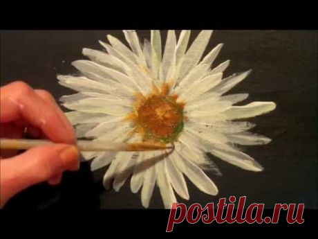 How to Paint a Daisy with Acrylic Paint,  Easy Step by Step Tutorial