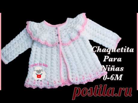 Como tejer chaquetita primavera | chambrita | casaquinho de niñas fácil  0-3M Crochet for Baby #182