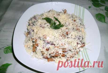 Сырный салат с сухариками - пошаговый рецепт с фото на Повар.ру