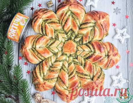 Пирог со шпинатом и тунцом "Снежинка" – кулинарный рецепт(***)