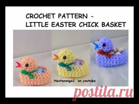 How to crochet a LITTLE EASTER CHICK Egg BASKET, Home decor, Easy crochet for Easter