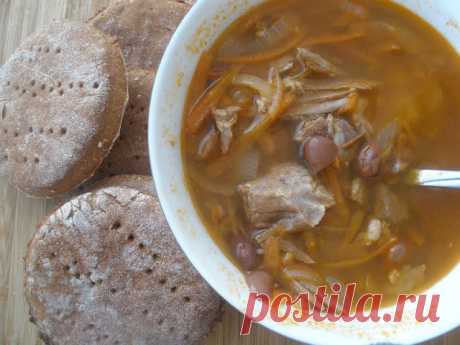MY FOOD или проверено Лизой: Густой фасолевый суп с ржаными лепешками