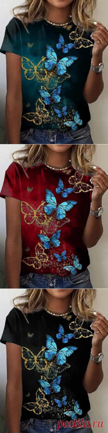 $ 18.96 - Casual Floral-Print Short Sleeve T-Shirts  Tops - www.clothingi.com