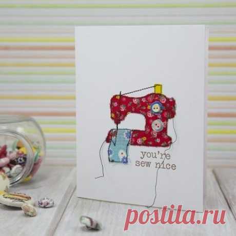 Tutorial: Turn your fabric scraps into cute cards for your sewing friends | Sewing | CraftGossip.com
