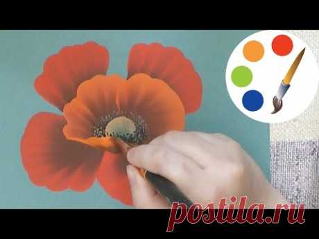 How to Paint a Pretty Poppy Step by Step, cómo pintar de amapola, irishkalia