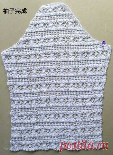Blusa de Crochê Branca Delicada com Passo a Passo e Gráficos