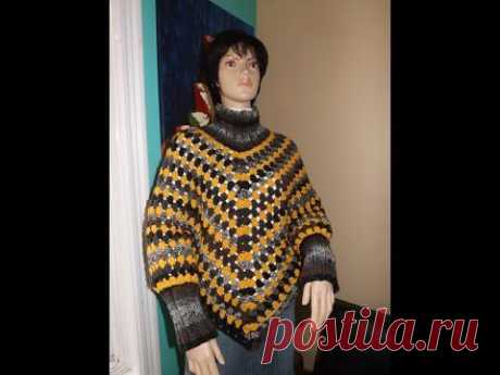 Crochet Poncho Con Mangas