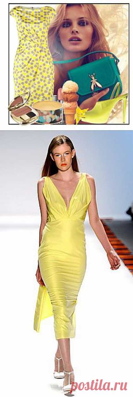 Желтое платье - 150 вариантов на весну, лето, осень, зиму - Фото С чем носить