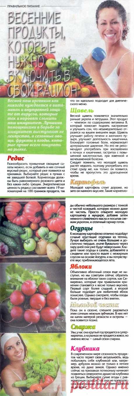 Весенние продукты которые нужно включить в свой рацион