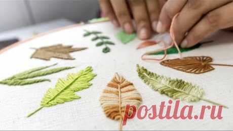 HAND EMBROIDERY FOR BEGINNERS: 10 Types of Leaves