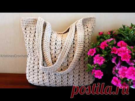 How To Crochet Everyday Tote Bag - Easy Beginner Friendly Pattern