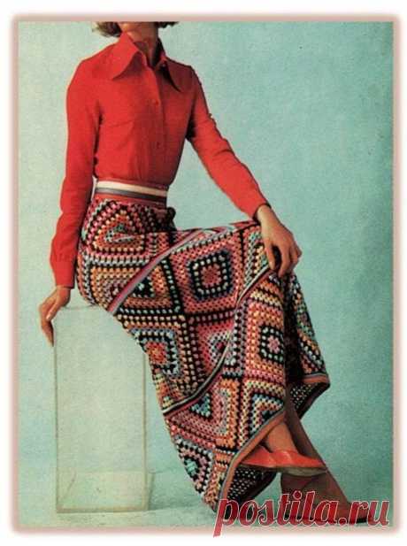 Long Multicolor Crochet Vintage Skirt Pattern PDF Free | Etsy