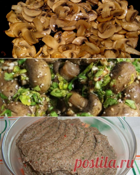 Рецепты приготовления блюд с шампиньонами: грибной крем-суп, паштет, соус, фаршированные и маринованные шампиньоны
