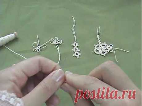 Needle tatting - practice - lesson 1 part one - Cwiczenia do lekcji 1 - czesc pierwsza - YouTube