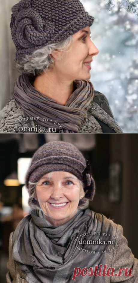 Стильные шапки, шляпки и береты для женщин 60 лет - схемы вязания и описание бесплатно