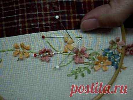 Ribbon Embroidery 緞 帶 刺 繡 Loop stitch - Яндекс.Видео