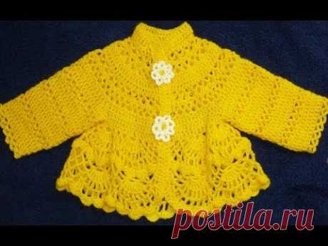 Костюм/Платьице -кофточка вязанное крючком для малышки 3-6 месяцев.Baby dress crochet - YouTube