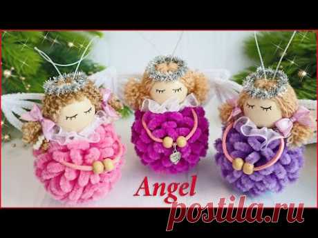 👼 АНГЕЛ к Рождеству и Новому Году ✨ DIY Christmas Angels (Pipe Cleaners)