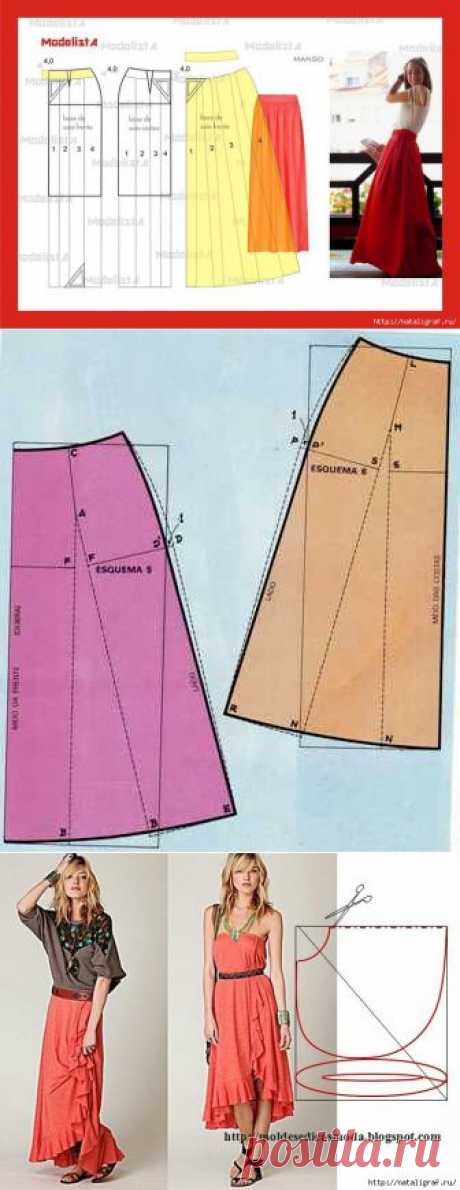 ДЛИННЫЕ ЮБКИ +ВЫКРОЙКИ И ПАРА СОВЕТОВ.