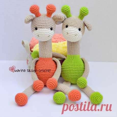 Жираф амигуруми схема крючком | Hi Amigurumi