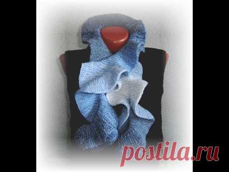 Красивый шарф спицами knitted scarf Вязание с LusiTen! Частичное вязание!