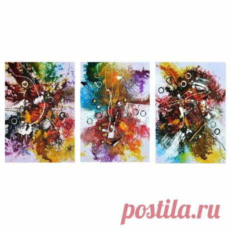 3pcs modern abstract canvas paintings wall decorative print art pictures frameless wall hanging decorations for home office Sale - Banggood.com