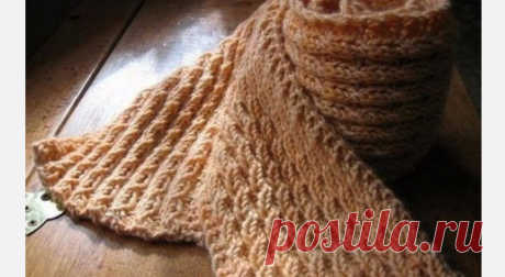 Красивая и простая вязка узором «колосок» для вязания шарфа… Вяжется быстро! | hdok.ru - развивай своё хобби с нами.