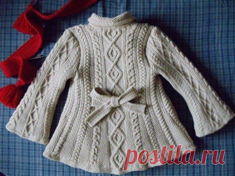 Шикарное вязаное пальто для девочки | Мамам, женщинам, бабушкам и очень любознательным.