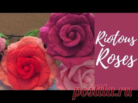 Как вязание крючком Розы цветок-часть E