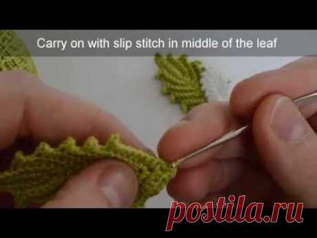 Irish Crochet - Rose Leaf Tutorial