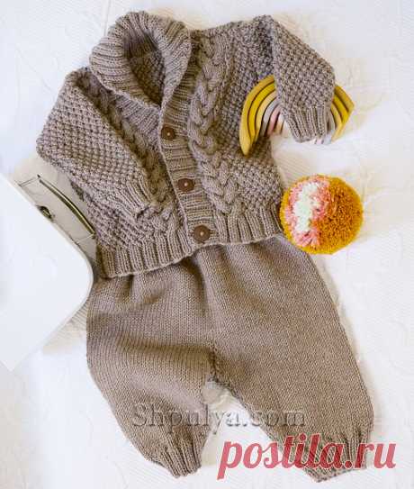 Жакет и брюки спицами для малыша &amp;mdash; Shpulya.com - схемы с описанием для вязания спицами и крючком