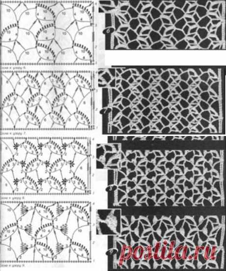 Сетки-соты. Ирландское кружево. 22 вида