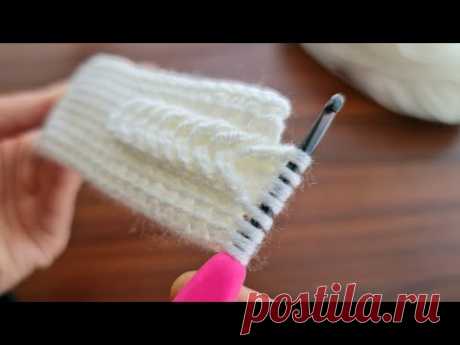 Super Easy Hairband Knitting Model ✔ Tığ İşi Çok Guzel Örgü Saç Bandı Modeli Yapımı 🤍