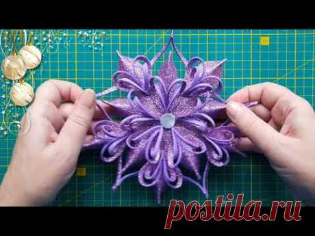 Новогодняя снежинка из глиттерного фоамирана своими руками/ Glitter Foam Snowflake For Christmas - YouTube