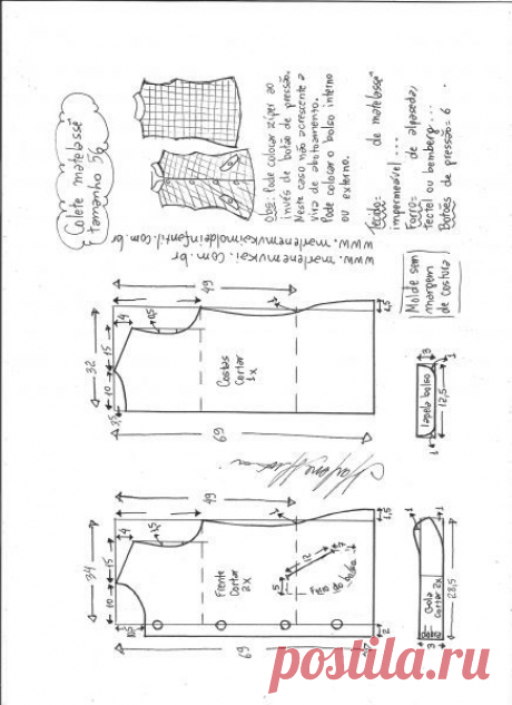 Colete matelassê - DIY - molde, corte e costura - Marlene Mukai