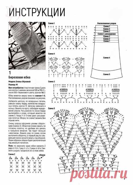 Юбка крючком. 10 идей+схемы | Сашкины Вязашки | Дзен