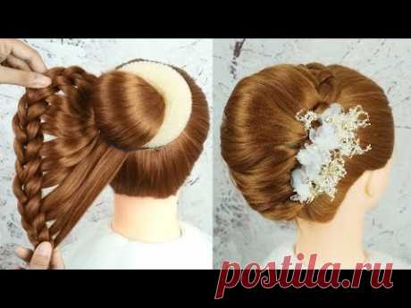 Penteado Fácil Com Trança  - Penteados Simples| Beautiful Hairstyle For Wedding Party Function