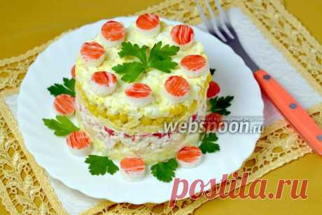 Салат с крабовыми палочками и ананасом рецепт с фото, как приготовить на Webspoon.ru