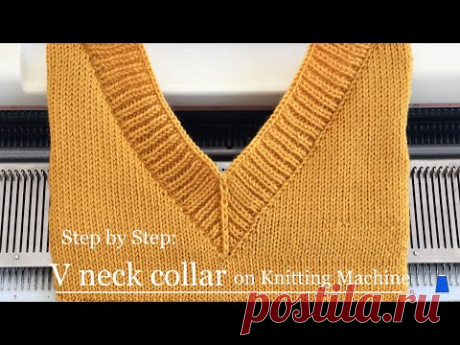 Mitered V NECK COLLAR on a Knitting Machine | Jak Zakończyć Dekolt w Szpic na Maszynie Dziewiarskiej