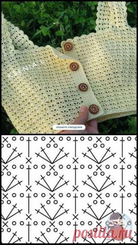 Нежный летний топ крючком НРАВИТСЯ ПОСТ? ДАЙТЕ НАМ ЗНАТЬ! НАПИШИТЕ КОММЕНТАРИЙ, СОХРАНИТЕ ЕГО В ЗАКЛАДКИ! А, МОЖЕТ, ВЯЗАЛИ ПОХОЖЕЕ ИЗДЕЛИЕ? БУДЕМ РАДЫ УЗНАТЬ О ВАШЕМ ОПЫТЕ! ГОЛОСОВАНИЕ ПО КОНКУРСУ "ВЯЗАНОЕ ДЕТСТВО" - ОСТАВИТЬ СВОЙ ГОЛОС МОЖНО ЗДЕСЬ