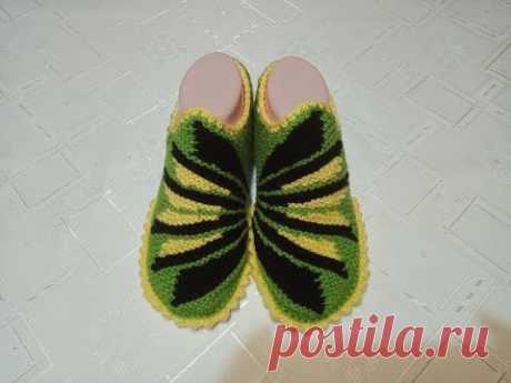 Плетени Терлици #63 - (Knitted Slippers) (Тапочки спицами) (Patik) (Pantufas passo a passo)