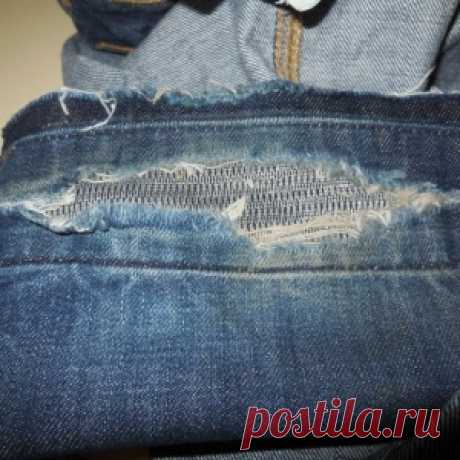 Ремонт изношенной подгибки у джинсов - МирТесен