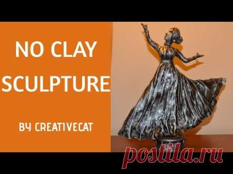 Woman Sculpture without clay/Best out of waste/art and craft/Dancing women