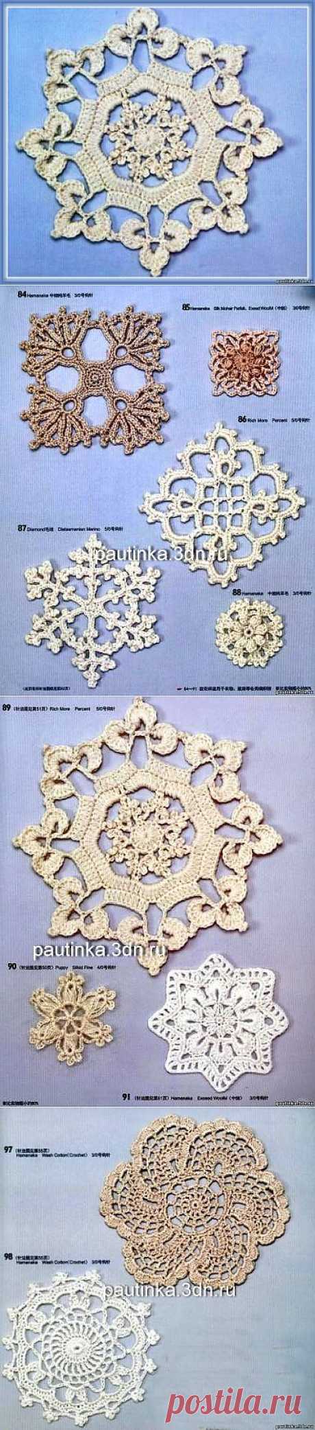 Вязаные круглые мотивы крючком и схемы вязания - Схемы вязания мотивов - Схемы для вязания - Уроки вязания крючком - Вязание крючком, мотивы, схемы для вязания крючком