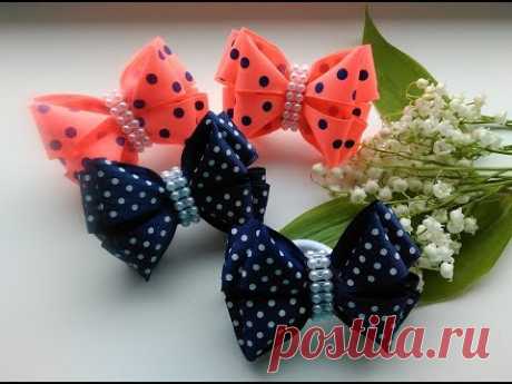 Бантики из репсовых лент 2,5 см. МК Канзаши / The bow of REP ribbons 2.5 cm. MK Kanzashi