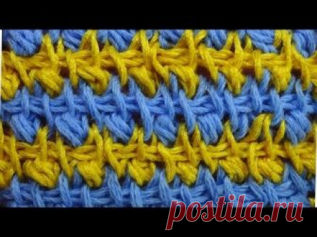 Двухцветный узор Tunisian crochet pattern  50